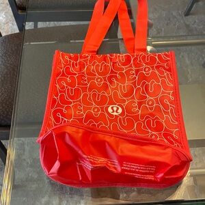 lululemon athletica Vibrant Red small Tote Logo pattern